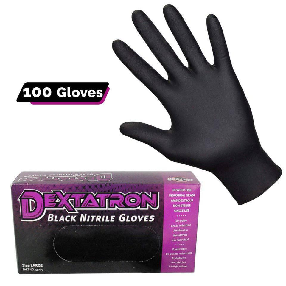 Dextatron | Black Nitrile Gloves - Detailers Warehouse