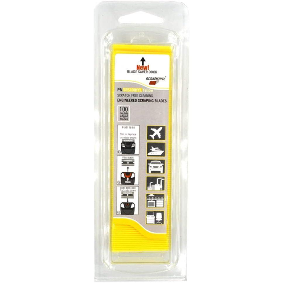 ScrapeRite | Yellow Acrylic Blades | 100-pk. - Detailers Warehouse
